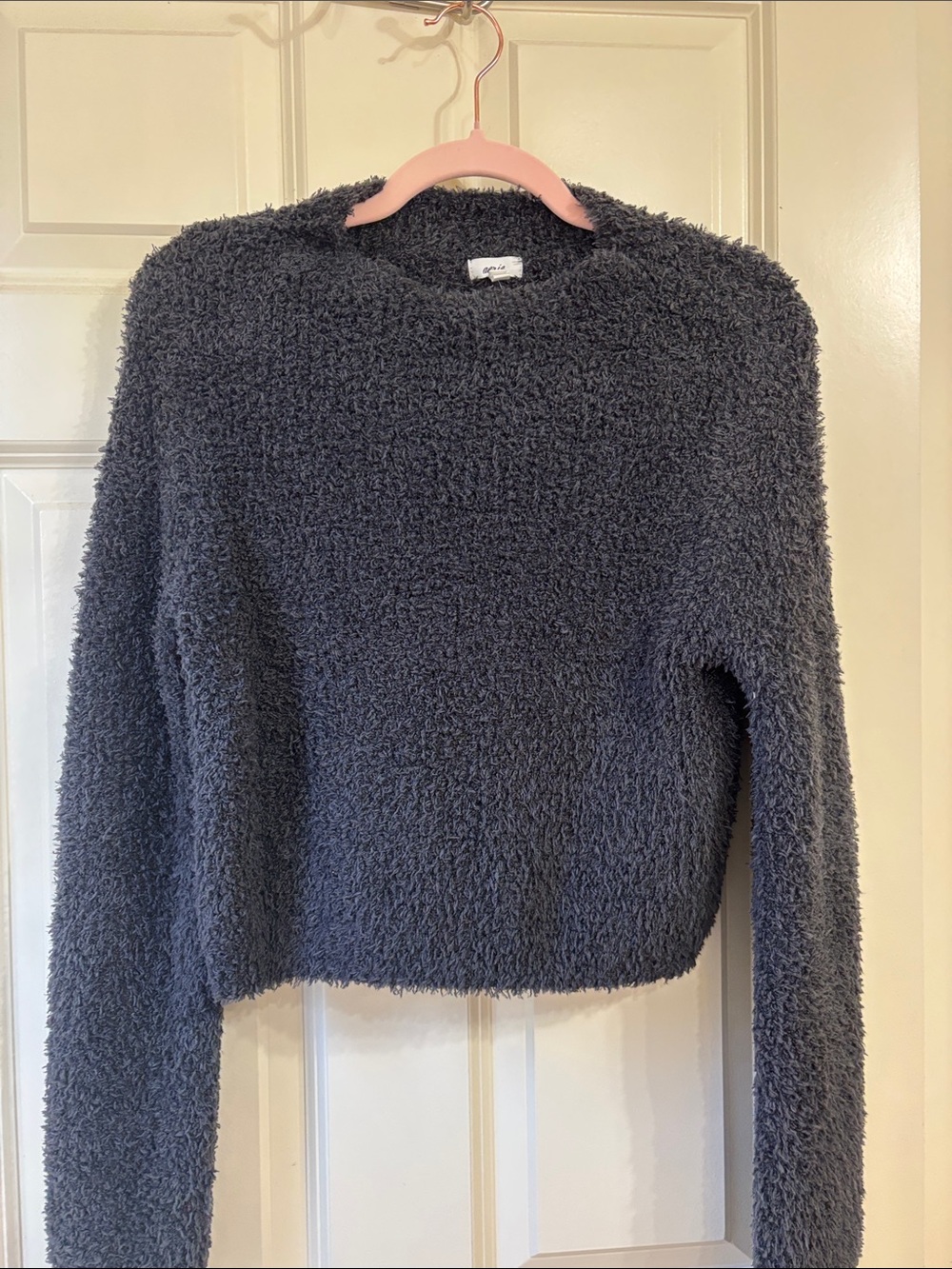 aerie Dark Gray Plush Crewneck Sweater